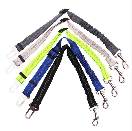 Elastic Pet Seatbelt Harness Leash – Tangle-Free Car Safety Restraint